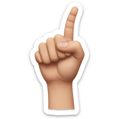 2 hands closed but thumb and pinky finger are open, the 2 pinky fingers are joined and the thumbs are pointed upwards to create a W shape sticker