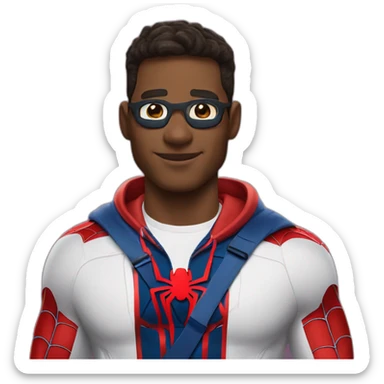 tobey magiure in spiderman costume with airpods pro sticker