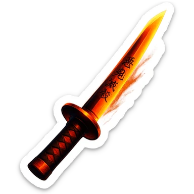 Nichirin blade from Demon Slayer anime, stylized with dramatic lighting, vibrant colors sticker