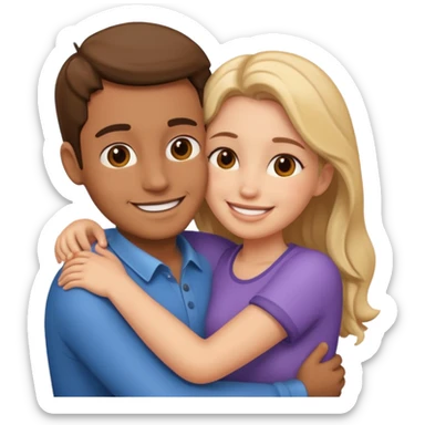 couples hug sticker