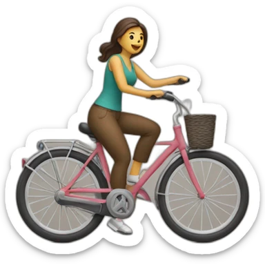 mujer caida de una bicicleta sticker