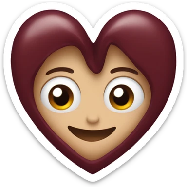 Maroon heart sticker