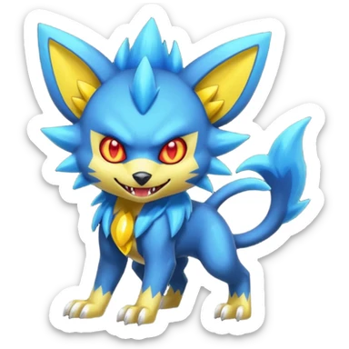 Shiny Colorful Crazy Manic Feral Manectric-Shinx-Luxray-Electrike-Pokémon-Fakémon-fusion sticker