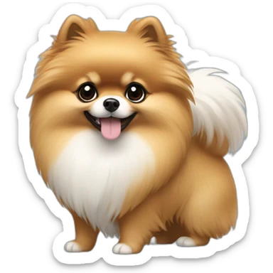 Pomeranian with dark and white hair sticker