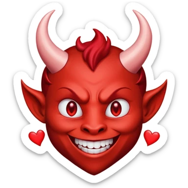 I need a devil flashing hhis heart emoji sticker