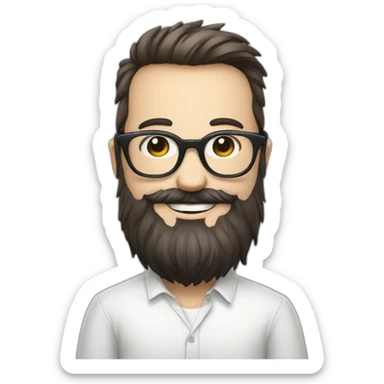 a nice panda bear with glasses and a tall and beard man together sticker