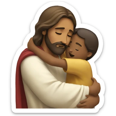 Jesus hugging a child sticker