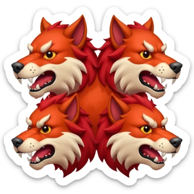 Red cerberus sticker