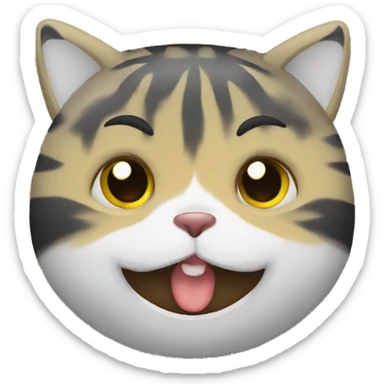 Cara redonda y amarilla asiendo mewin sticker