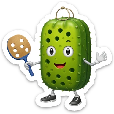 pickle playing pickleball sticker