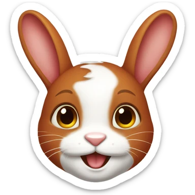 Red head bunny sticker
