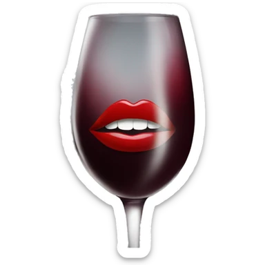 red wine lips sticker
