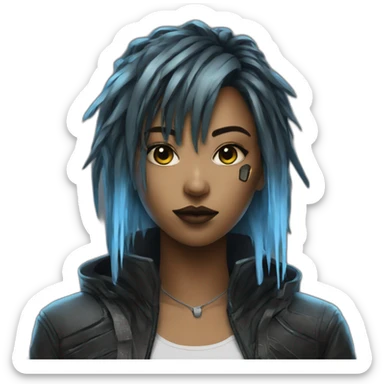 cyberpunk girl sticker