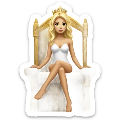 Blonde Goddess on throne sticker