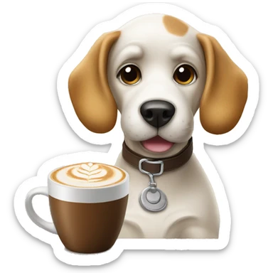 dog drink cappucino sticker