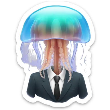 a jellyfish in suit sticker