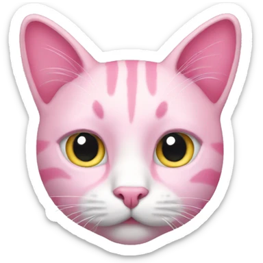 Pink cat sticker