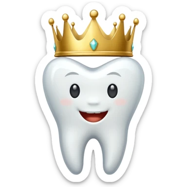 diente con una corona dorada sticker