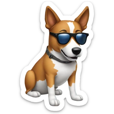 heeler dog with sunglasses sticker