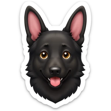 cartoon style dark German Shepherd dog with longer tongue hanging out  sticker
