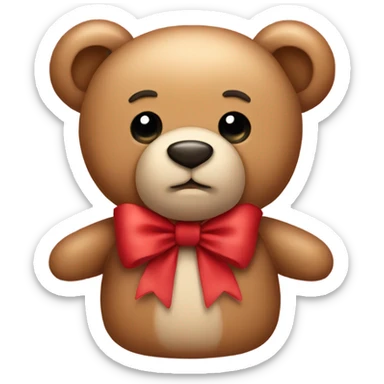 Teddy bear with bow sticker