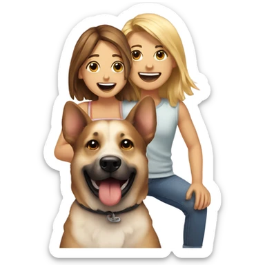 Guys dog and girl having fun  sticker