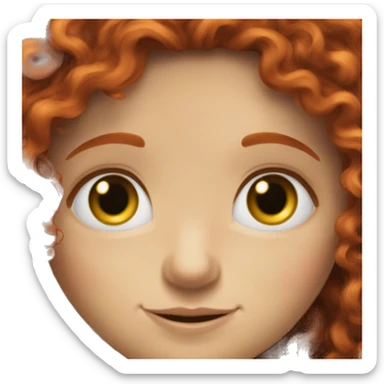 Curly Red Hair Bue Eyed Female Hobbit sticker
