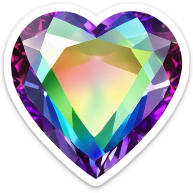 Heart shaped 56-carat rainbow diamond sticker