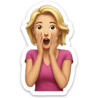 surprised woman slapping her face sticker