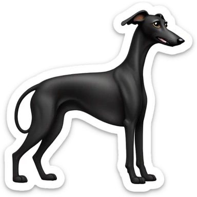 Black greyhound drinking beer sticker