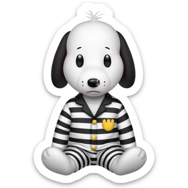 Snoopy in pajamas  sticker