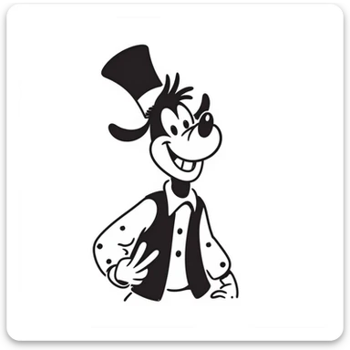 Goofy from Disney, grinning sticker