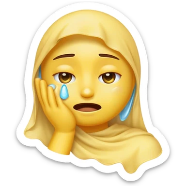 Emoji wiping tears away sticker
