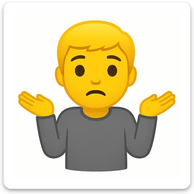 yellow boy grey shirt shrugging emoji google style sticker