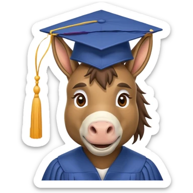 Smart ass donkey with graduation cap sticker