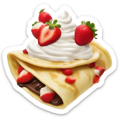 Crêpe with strawberries chocolate banana and whipped cream sticker