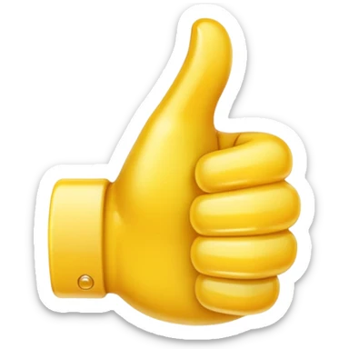 thumbs up emoji, clear and positive, apple style sticker