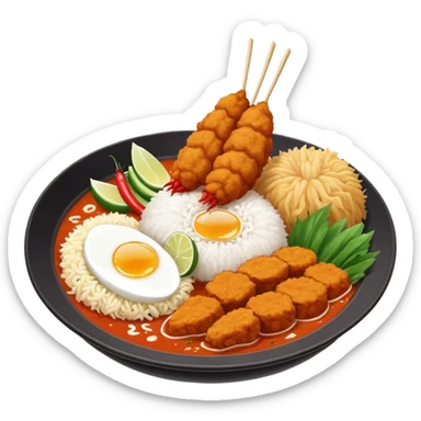 Nasi + Kuah tomyam + Ayam goreng      + Sup sayur sticker