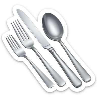 silver cutlery sticker