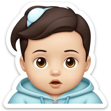 volomptious baby with dark brown hair sticker