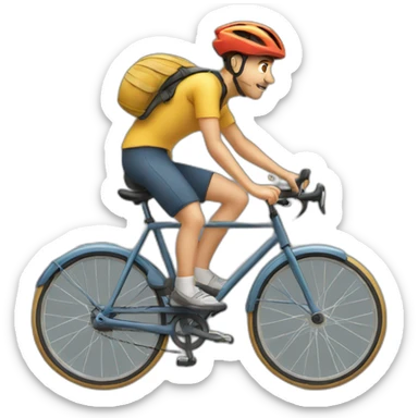 Homme sur vélo sticker