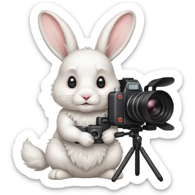 white rabbit camera sticker