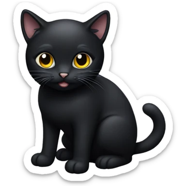 black cat with chrome sticker