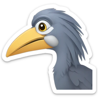 A shoebill programming in TypeScript sticker