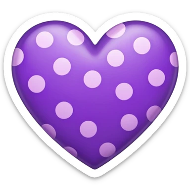 purple heart with a polka dot pattern sticker