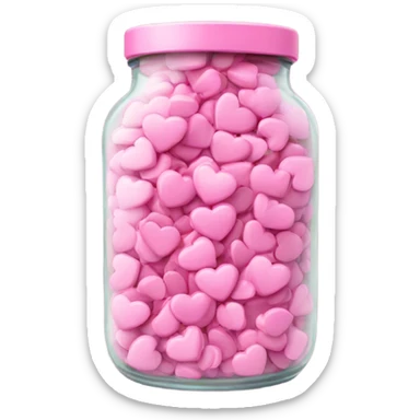 Jar full of pink hearts sticker