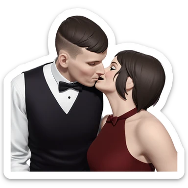 romantic moment with bowtie sticker