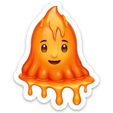 create an emoji of a little lava flow, no face just the lava, no volcano, something like a stain sticker