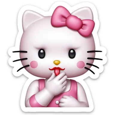 hello kitty blow kiss sticker
