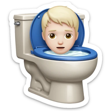 Head in a toilet sticker